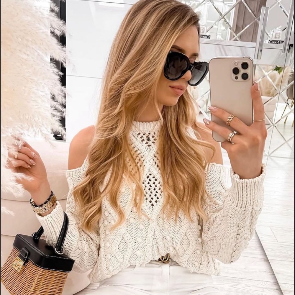 ZARA Cut-Out Knit Sweater NWT